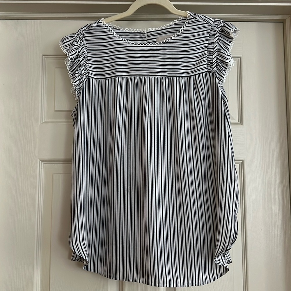LOFT women’s blouse - blue and white - great condition - size Large